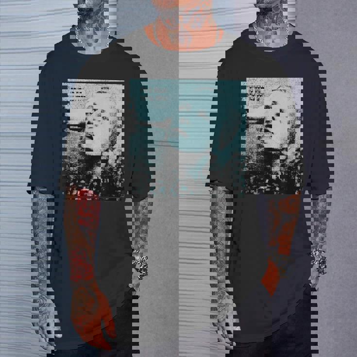 ブライアン・ウォードによるデヴィッド・ボウイ ハンキードリー ブルー 写真 Tシャツ 彼への贈り物