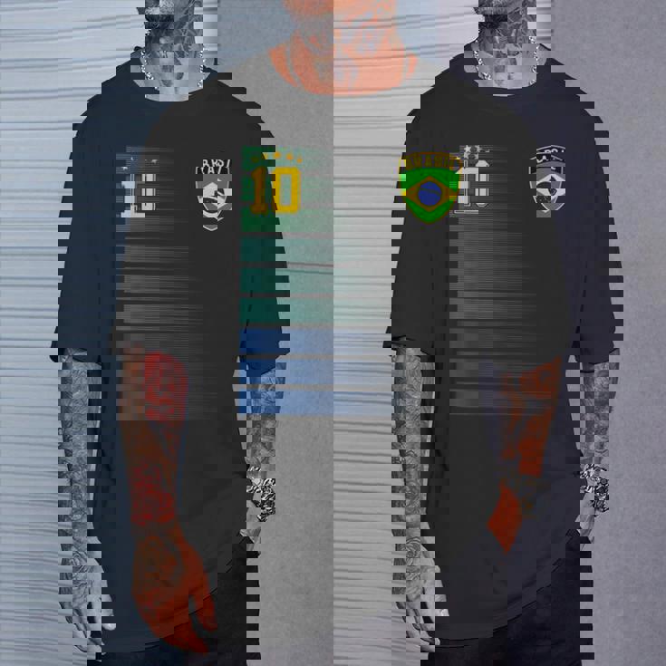 ブラジル サッカーファン ジャージ ブラジル国旗 フットボール愛好家 Tシャツ 彼への贈り物