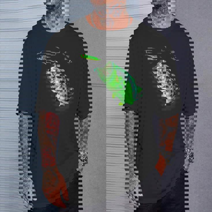 ブラックフライのトップウォータースプークを備えた新しいバスフィッシングシャツ Tシャツ 彼への贈り物