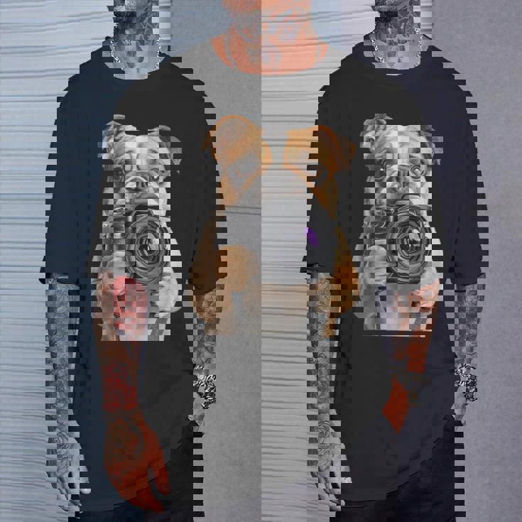 ブルドッグ 写真家 写真カメラ Tシャツ 彼への贈り物