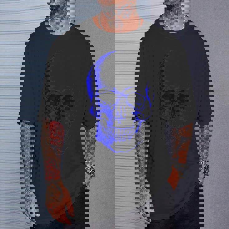 ブルー ドクロ Tシャツ 彼への贈り物