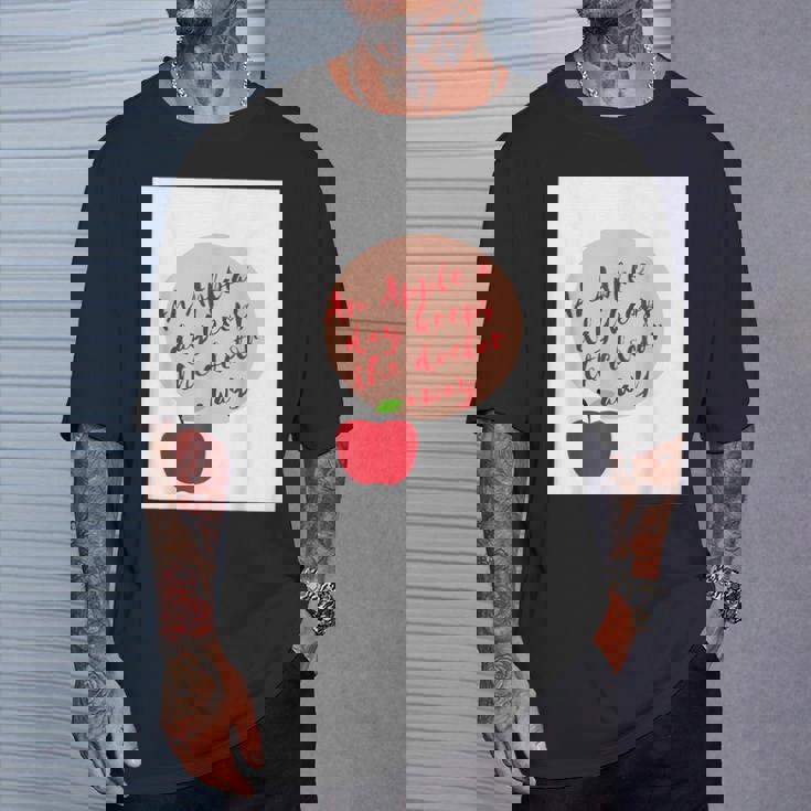 ヘルシーシャツアップル 最新 医者を遠ざける Tシャツ 彼への贈り物