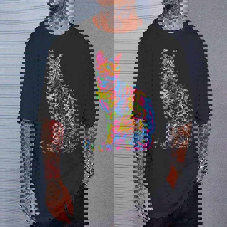 ベンガル猫ポップアート Tシャツ 彼への贈り物