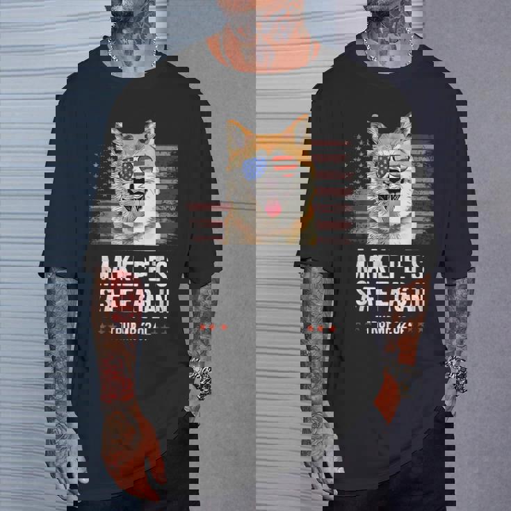 ペットを再び安全に 秋田犬 トランプ 2024 Tシャツ 彼への贈り物