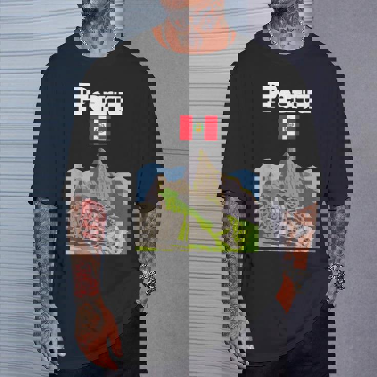 ペルー お土産 インカ マチュピチュ ペルー国旗 アンデス山脈 Tシャツ 彼への贈り物