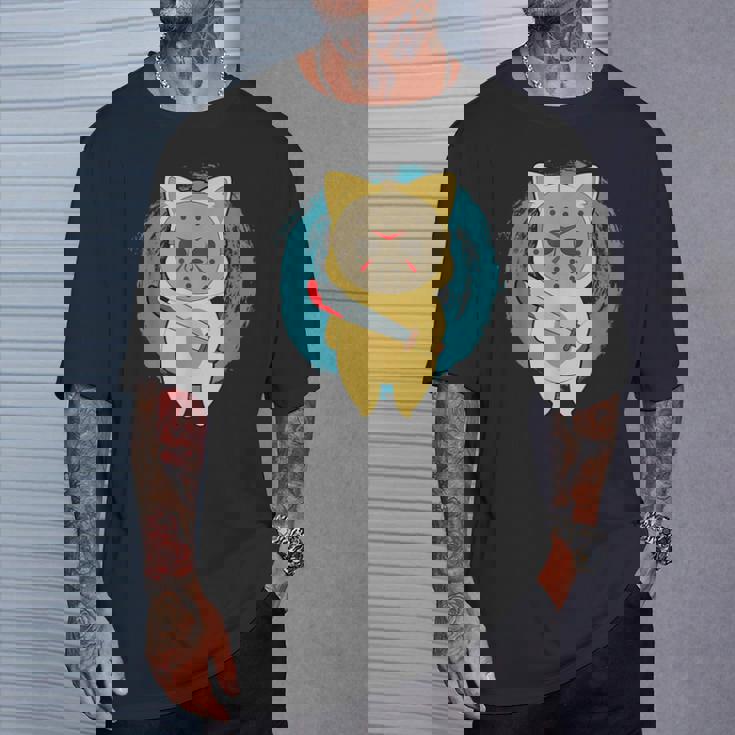 ホラー映画 ジェイソンキャット おもしろパロディ 映画 ハロウィンコスチューム Tシャツ 彼への贈り物