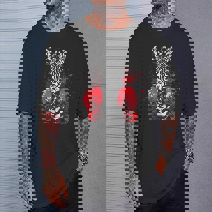 ボクシング ゼブラ ボクシンググローブ キックボクシング おもしろボクサー Tシャツ 彼への贈り物