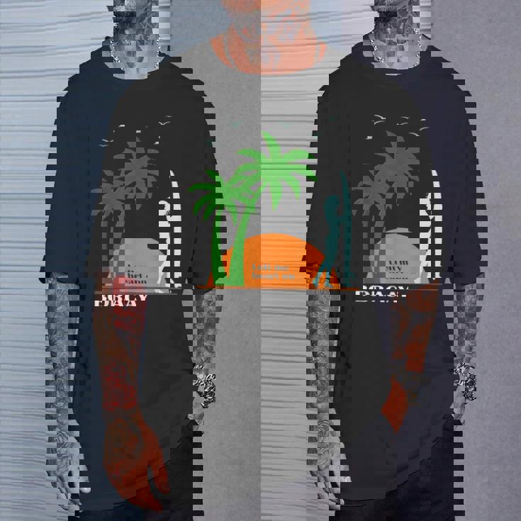 ボラカイ島 ヤシの木 サーフボード 日没 フィリピン ビーチ サーファーガール 東南アジア 島 贈り物 海 お土産 セブ Tシャツ 彼への贈り物