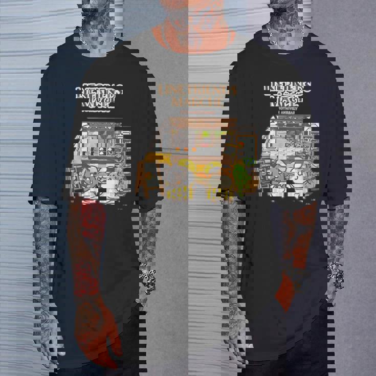 ボンレス犬とボンレス猫 キッチンカーロゴ付 ダークカラー Tシャツ 彼への贈り物