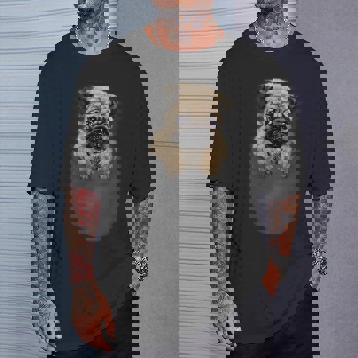 ポケット パグ 犬 Tシャツ 彼への贈り物