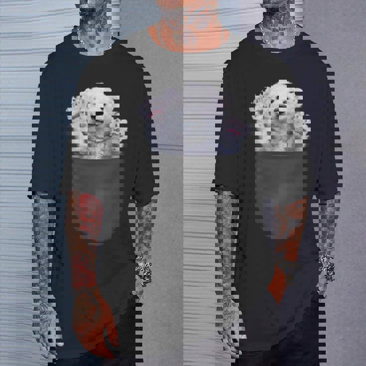 ポケット 北極熊 クマ Tシャツ 彼への贈り物