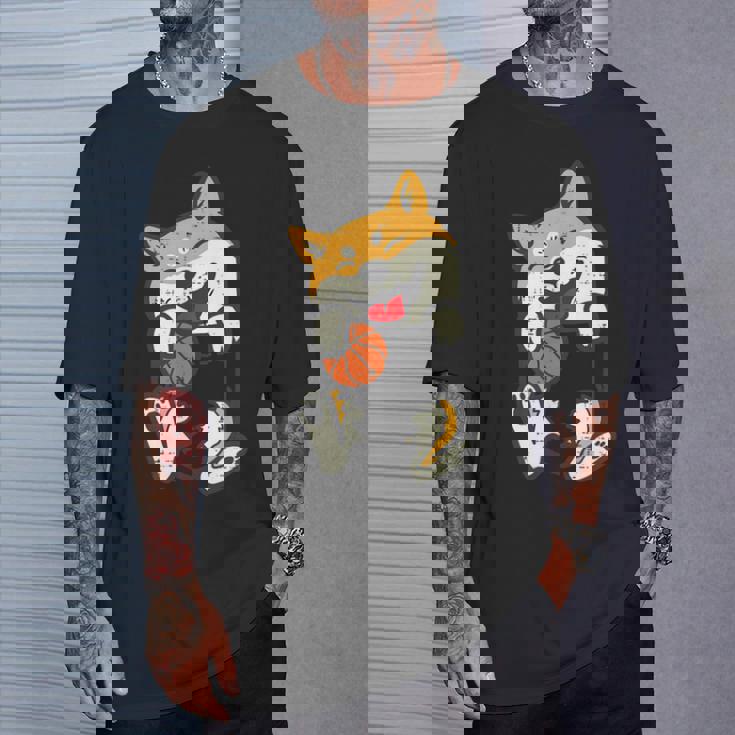 ポケット 柴犬 バスケットボール かわいい バラー 犬 メンズ レディース キッズ Tシャツ 彼への贈り物