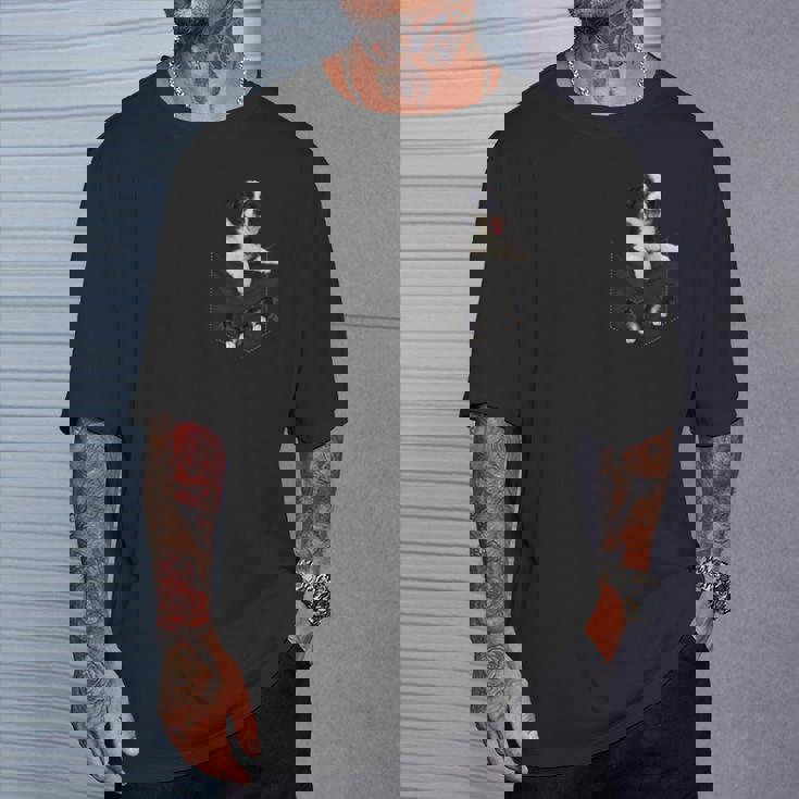 ポケットに入った面白いボーダーコリー ボーダーコリー愛好家に Tシャツ 彼への贈り物