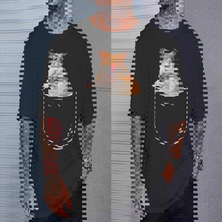 ポケットハムスターシャツ、ポケットに入った面白いハムスター ギフトtシャツ Tシャツ 彼への贈り物