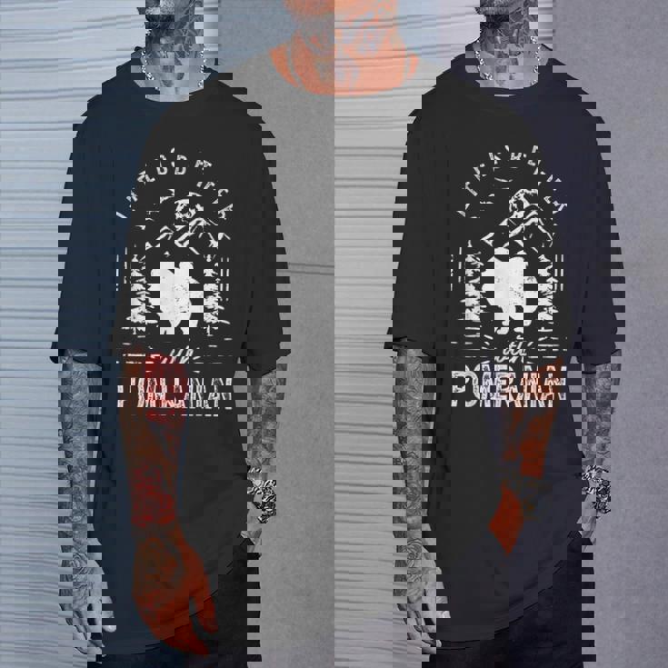 ポメラニアンライフベターママパパ犬 Tシャツ 彼への贈り物