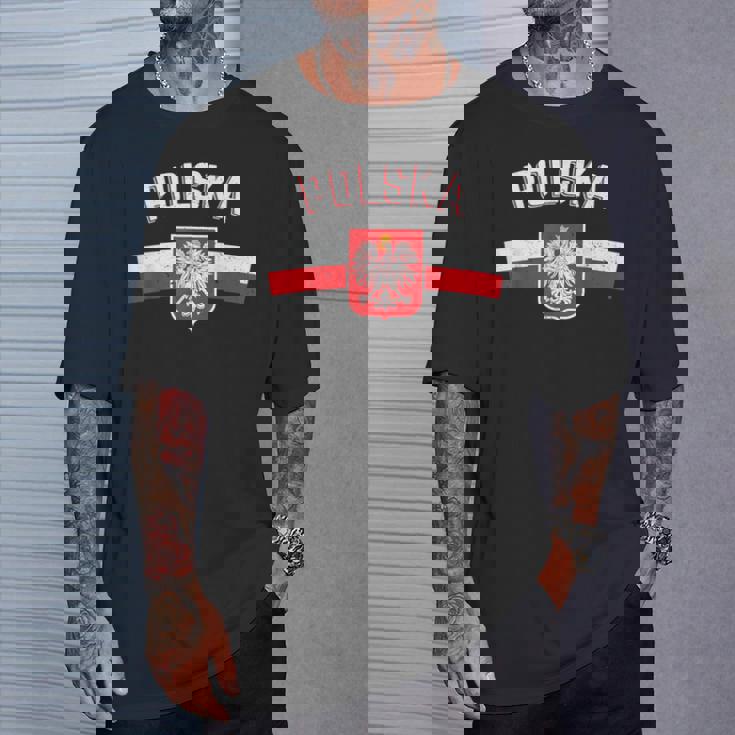 ポーランド 鷲の旗 ポーランドのためのレトロ Tシャツ 彼への贈り物