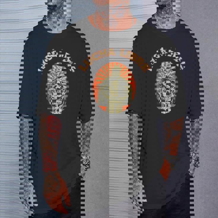 マスクに入ったレスラー ルチャリブレ メキシコレスリング Tシャツ 彼への贈り物