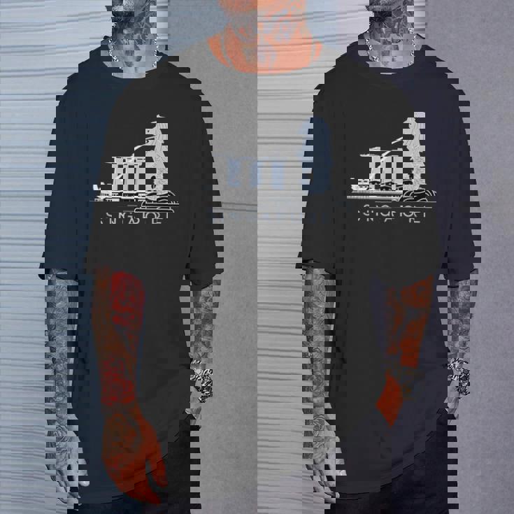 マリーナベイサンズ、マーライオンのスカイラインデザイン、象徴的なシンガポール Tシャツ 彼への贈り物