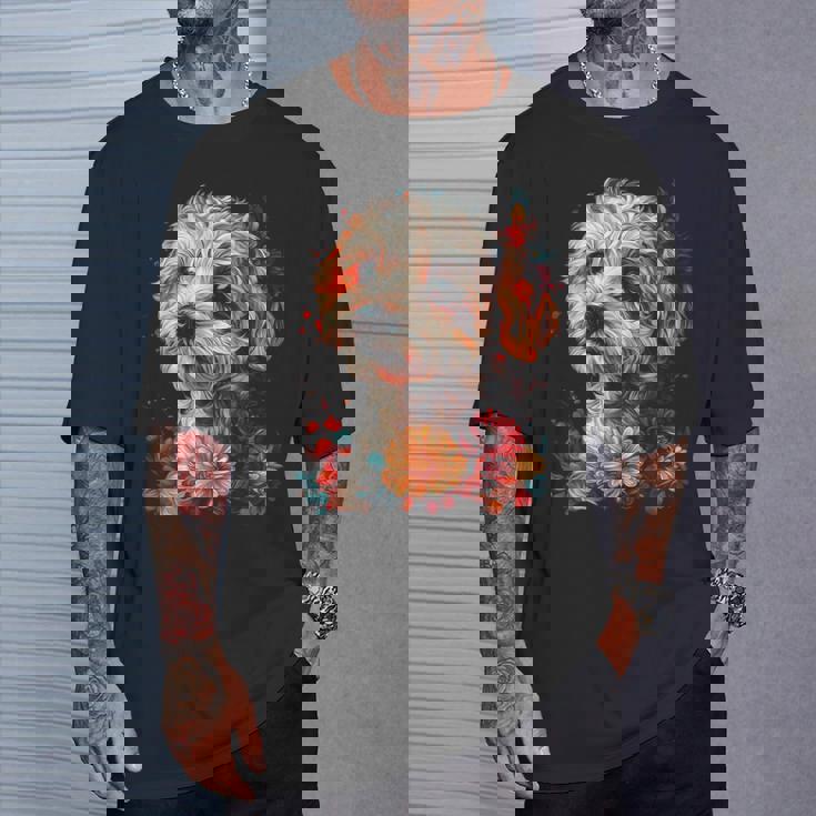 マルチプー犬 グラフィック ペット イラスト マルチプー Tシャツ 彼への贈り物