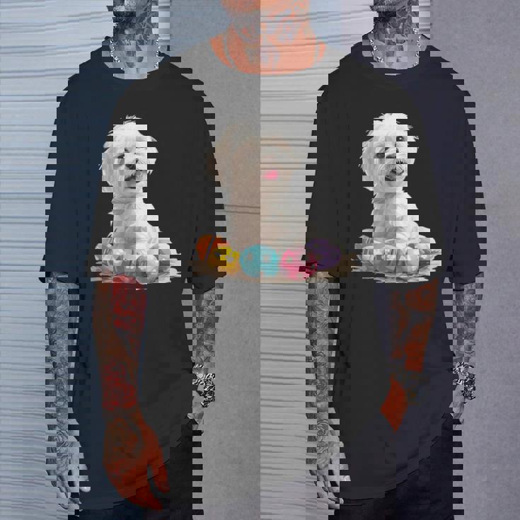 マルチーズ 犬 犬種 ハッピーイースター メンズ レディース キッズ Tシャツ 彼への贈り物