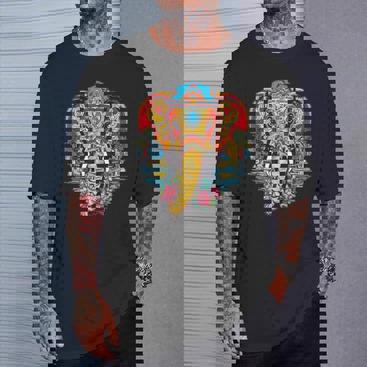 マンダラ タイ 象 恋人 タイ バックパッカー Tシャツ 彼への贈り物