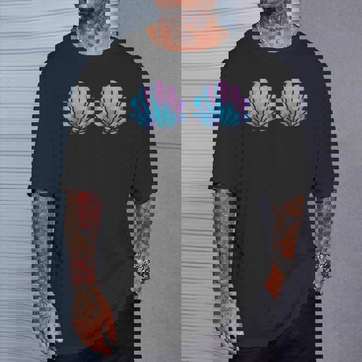 マーメイド貝殻シャツ 貝殻ビキニ 水着 ブラシャツ Tシャツ 彼への贈り物