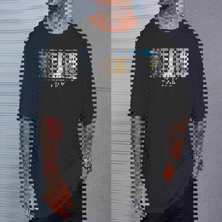 ミラノイタリア-ミラノイタリアファッションイタリアングラフィック Tシャツ 彼への贈り物