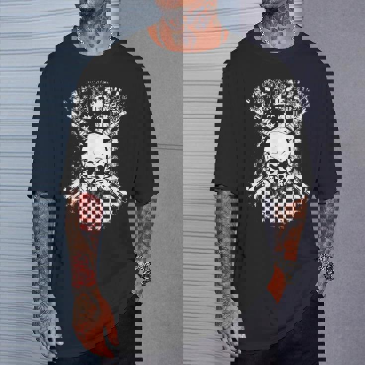 ミリタリー スカル シャツ メンズ Tシャツ 彼への贈り物