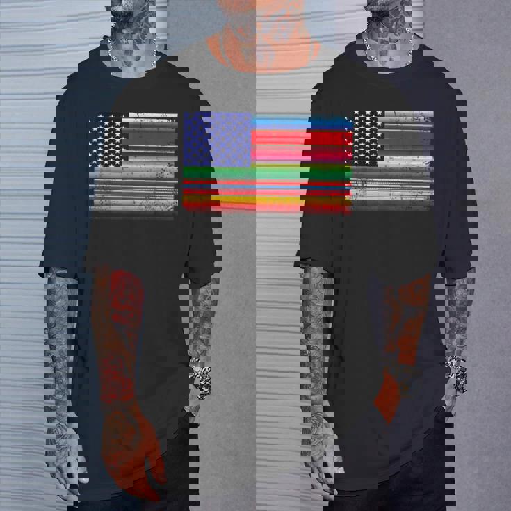 メキシコ アメリカ 国旗 アメリカ セラペ シンコ デ マヨ パーティー Tシャツ 彼への贈り物