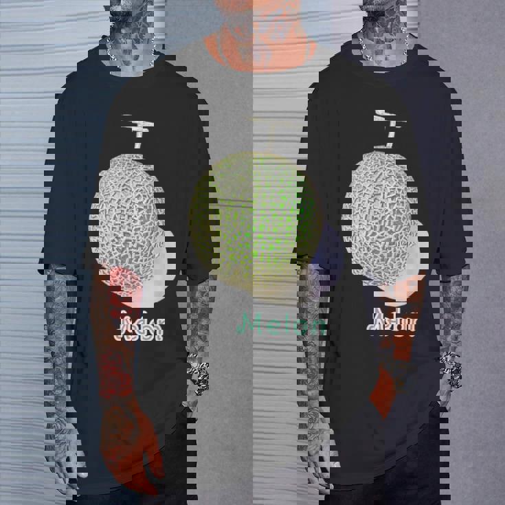 メロン Melon 『フルーツ ポップ』果物 リアル シンプル かわいい イラスト Tシャツ 彼への贈り物