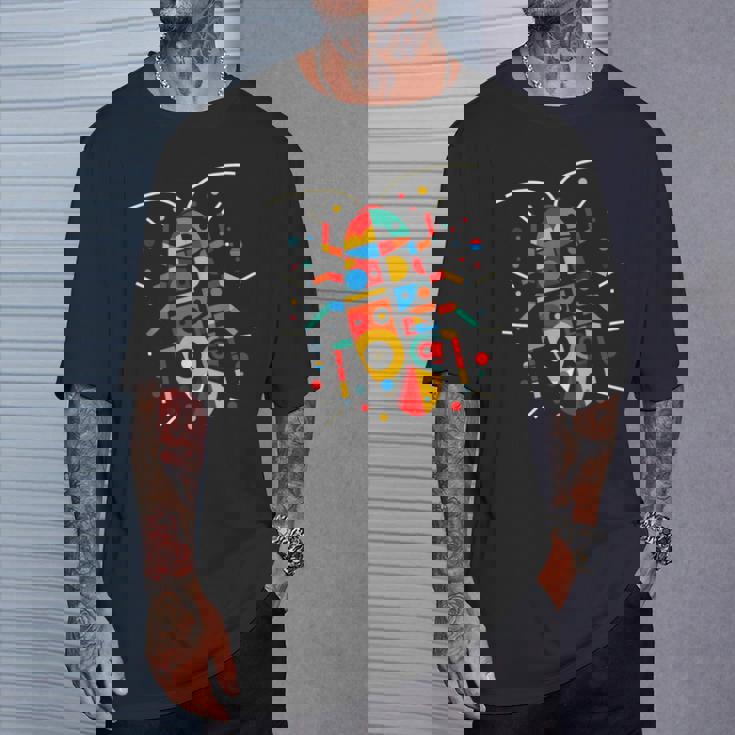 モダン 幾何学的 ミニマリズム イラスト ゴキブリ グラフィック Tシャツ 彼への贈り物