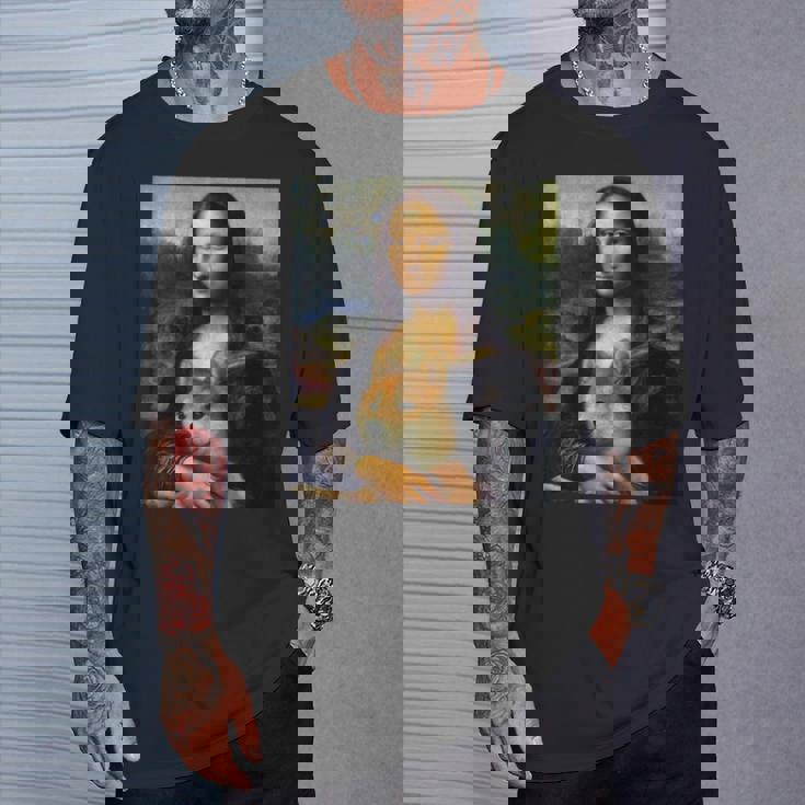 モナリサダヴィンチ プリントシャツ 柴犬とモナリサ Tシャツ 彼への贈り物