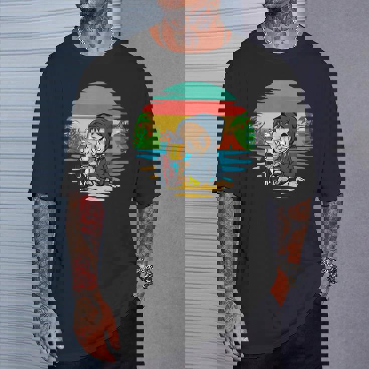 ヤシ、ビーチ、海、寒さ、太陽。 Tシャツ 彼への贈り物