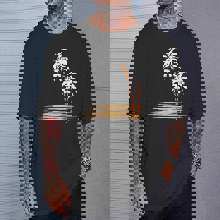 ヤシの木 夏 カラフル 胸 プリント ホリデー Tシャツ 彼への贈り物