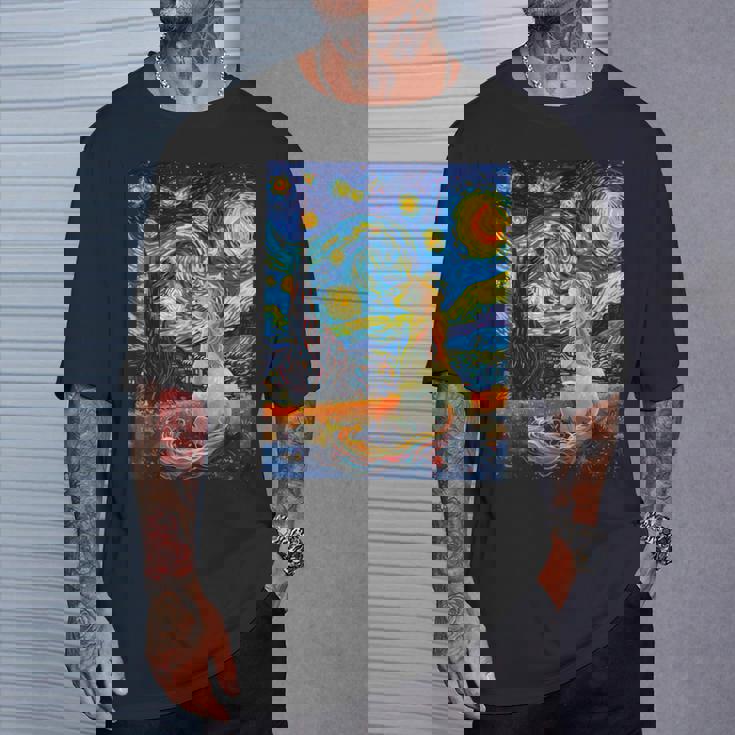 ユニコーン恋人のためのユニコーン恋人のスターリーナイトヴァンゴッホ Tシャツ 彼への贈り物