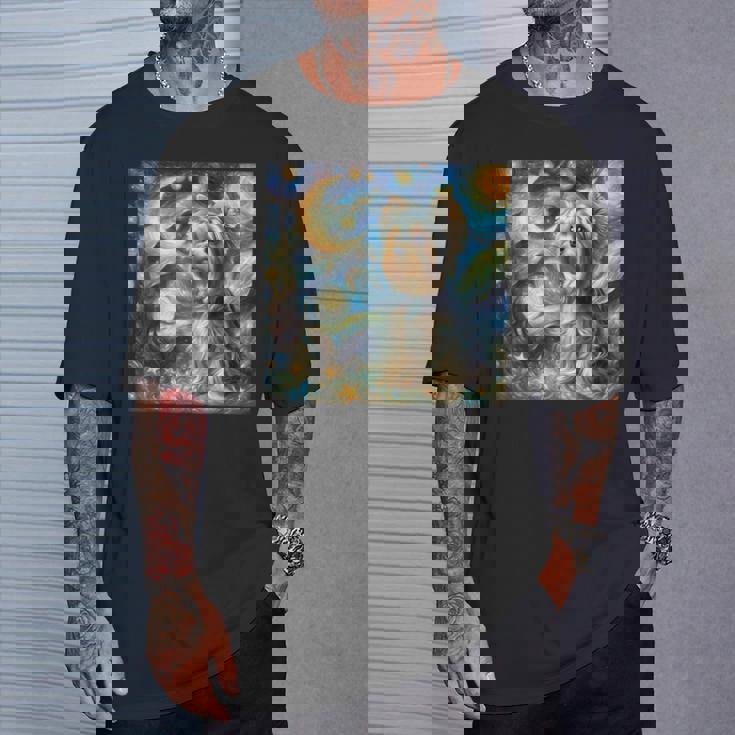 ヨークシャーテリア 星月夜シャツ ヴィンセント・ヴァン・ゴッホ ヨーキー Tシャツ 彼への贈り物