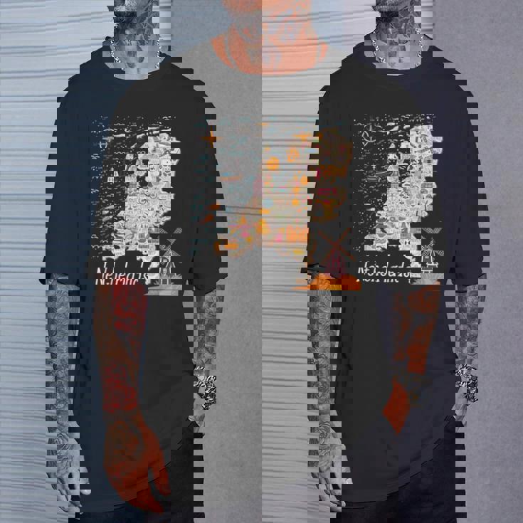 ヨーロッパ オランダ 地図 オランダ アムステルダム バケーション お土産 Tシャツ 彼への贈り物