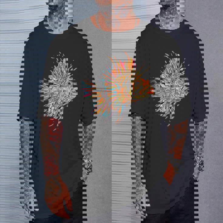 ライオンフィッシュ 動物 グラフィック アートワーク ライオンフィッシュ Tシャツ 彼への贈り物