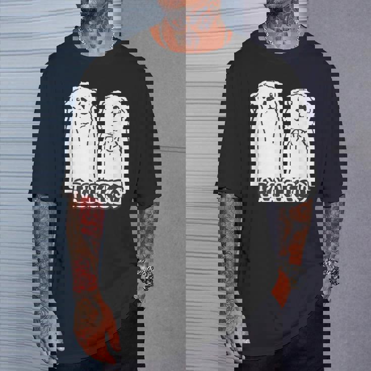 ラッコ《ともだち・かい と かお》2匹 シンプル イラスト【どうぶつフレンズ】動物 ゆるくて かわいい キャラクター Tシャツ 彼への贈り物