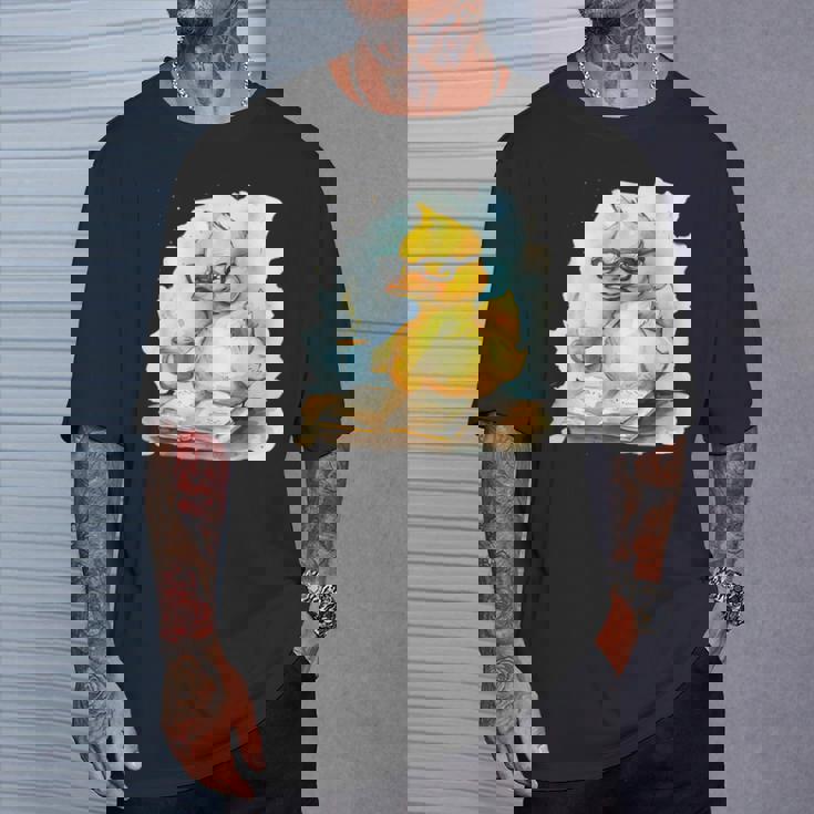 ラバーダックリーダー コーヒー愛好家 読書本 ラバーダッキー Tシャツ 彼への贈り物