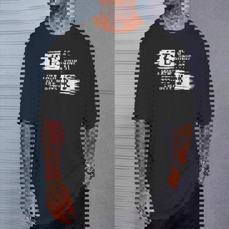 ランニング愛好家 ユーモア スローガン ランナー用 Tシャツ 彼への贈り物