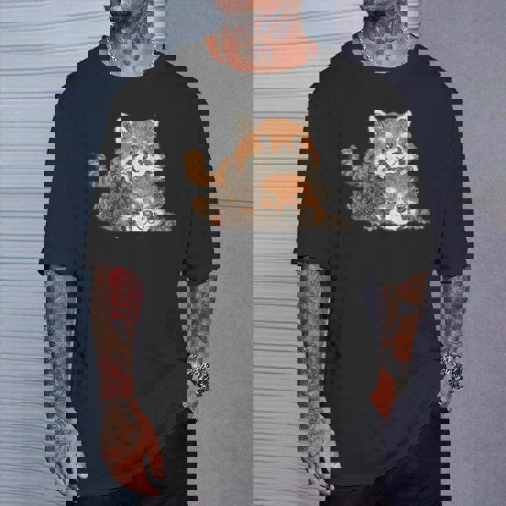 レッサーパンダ かわいい パンダ おもしろ 動物 アート イラスト Tシャツ 彼への贈り物