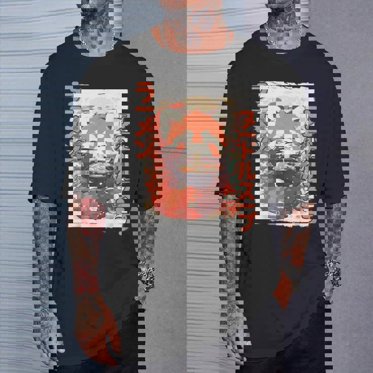 レッサーパンダ好きラーメン カワイイ猫 レッサーパンダラーメン Tシャツ 彼への贈り物