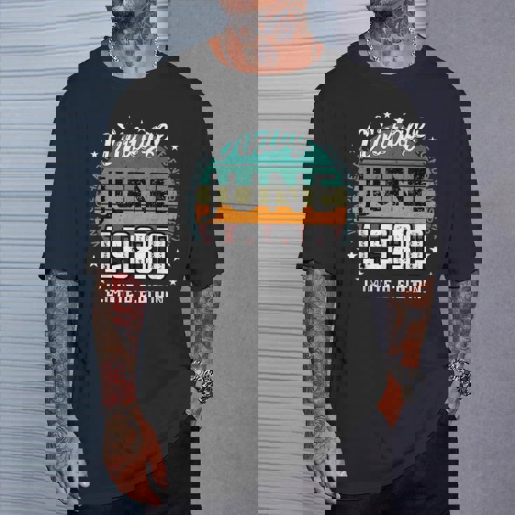 レトロ 45歳 ヴィンテージ 1980年6月 45歳の誕生日 男性 女性 Tシャツ 彼への贈り物