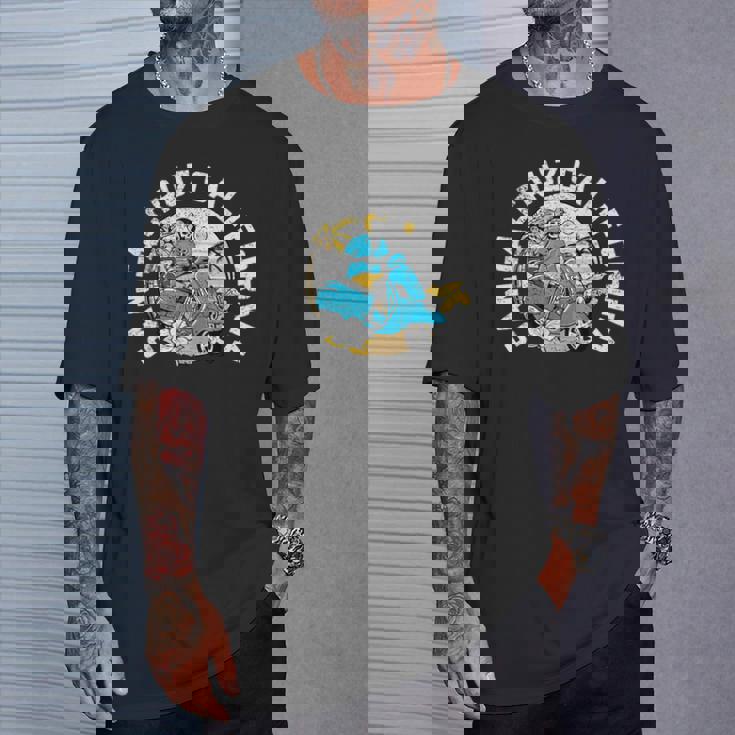 レトロ スケルトン ビーチ サンタクルーズ Tシャツ 彼への贈り物