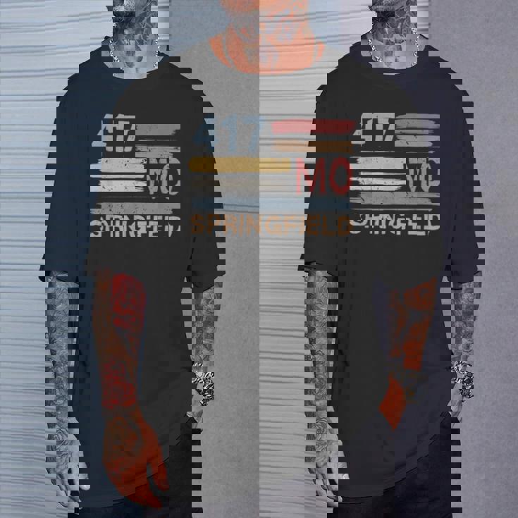 レトロ スプリングフィールド エリアコード 417 ミズーリ州 Tシャツ 彼への贈り物