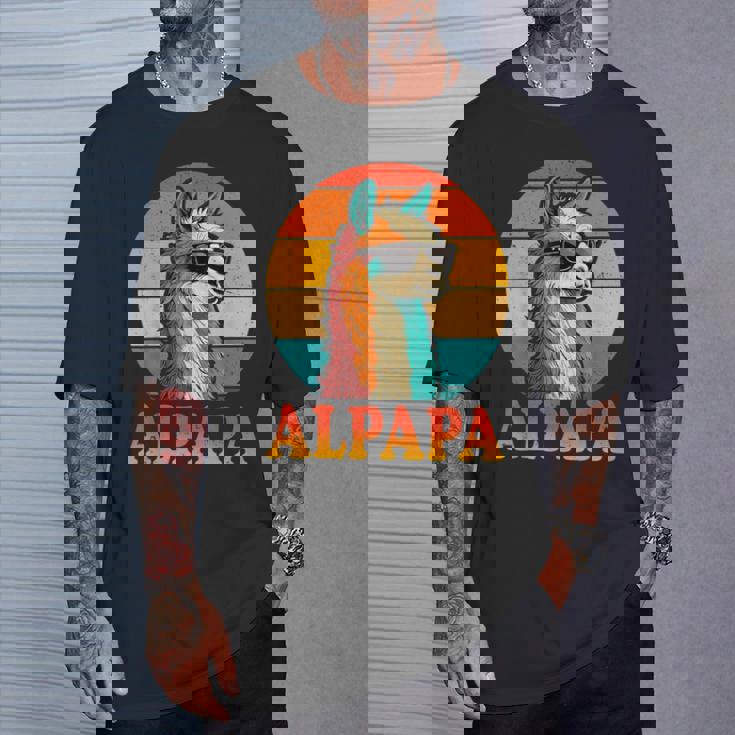 レトロ ヴィンテージ Alpapa アルパカ 恋人 ラマ 父の日 Tシャツ 彼への贈り物