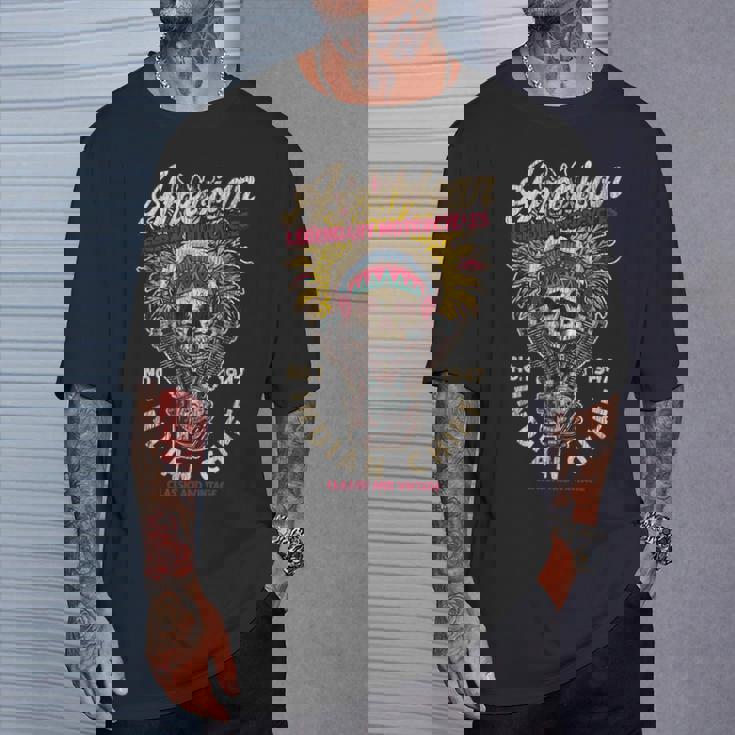 レトロ ヴィンテージ アメリカンバイク インディアン ネイティブ バイカーズギフト Tシャツ 彼への贈り物