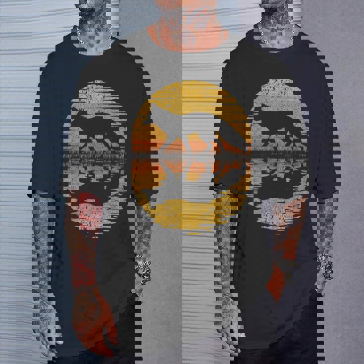 レトロ ヴィンテージ キツネ 反射 70年代 80年代 犬 動物 Tシャツ 彼への贈り物