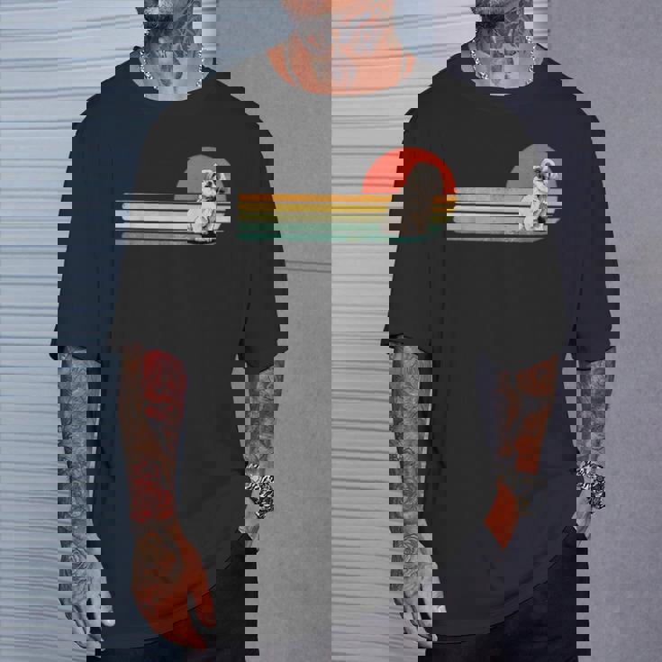 レトロ ヴィンテージ シーズー 子犬 ペット 犬 恋人 シーズー ママ お父さん Tシャツ 彼への贈り物